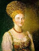 Portrait of an Unknown Woman in Russian Costume unknow artist